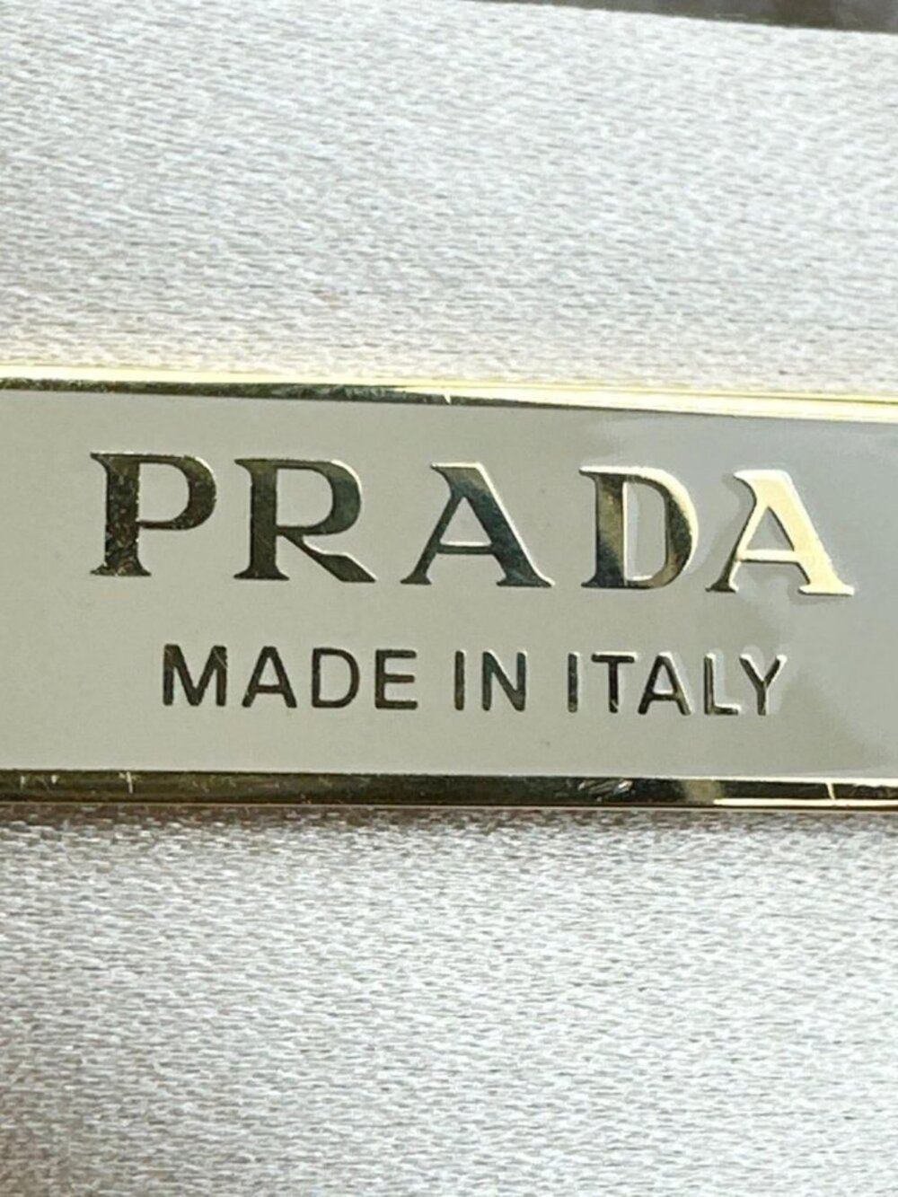 Prada Cleo Cristal Embellished Satin Shoulder Bag Gold - Picture 11 of 13